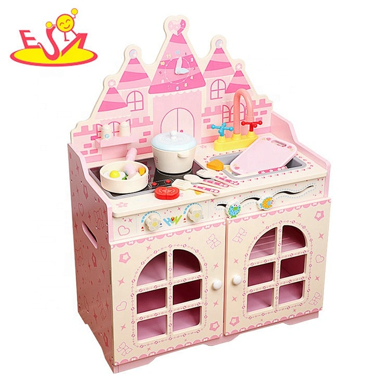2020 wholesale cheap small wooden toy kitchen set for kids W10C523