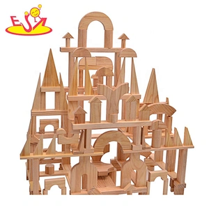 2020 wholesale 128 pcs wooden outdoor building blocks toys for family W01D047