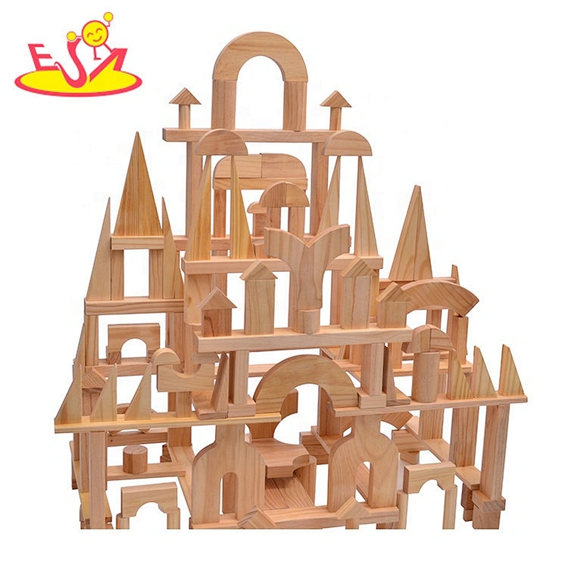 2020 wholesale 128 pcs wooden outdoor building blocks toys for family W01D047