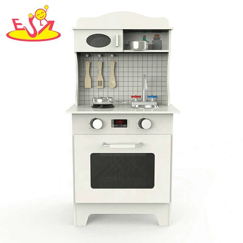 2020 New Original Design white wooden play kitchen set for children W10C544