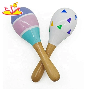 Most popular educational wooden playing maracas for kids W07I149