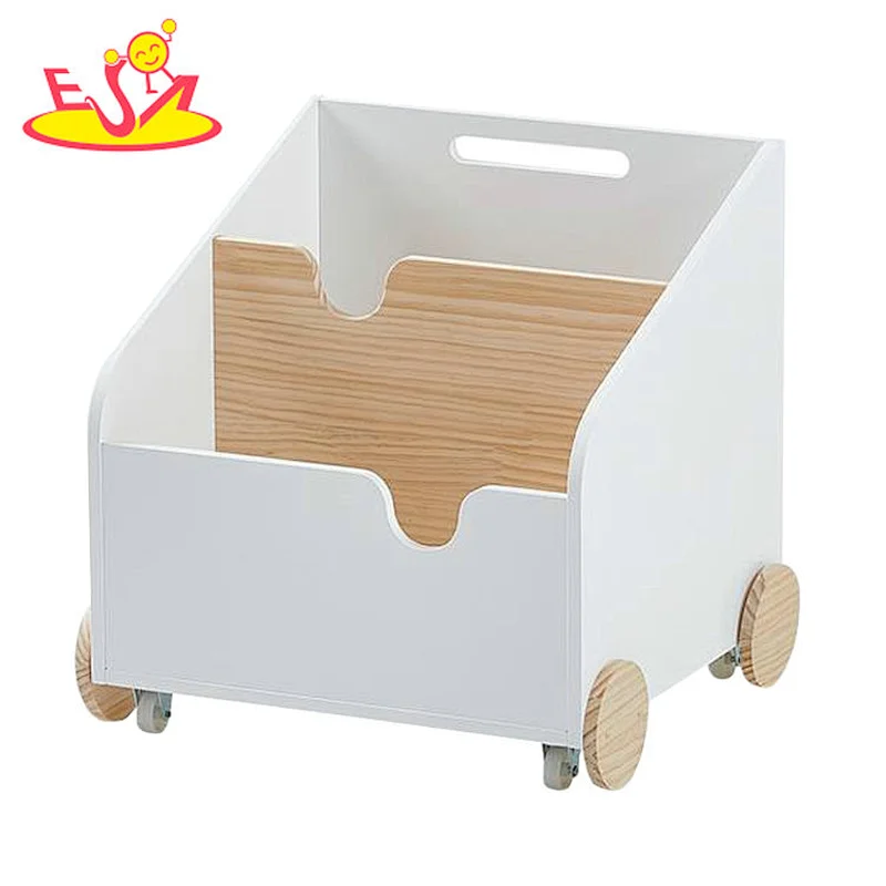 Cheap wooden crates small wooden white storage boxes with wheel wholesale arts crafts  W08C291