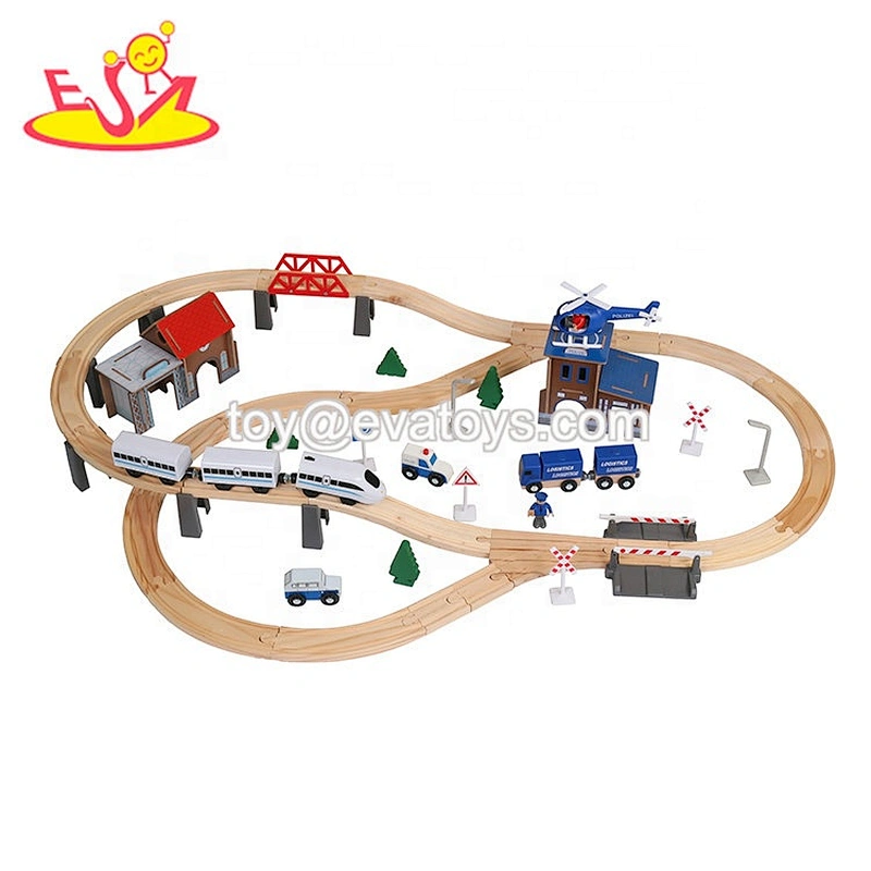 2020 New arrival small wooden railway trains for children W04C190