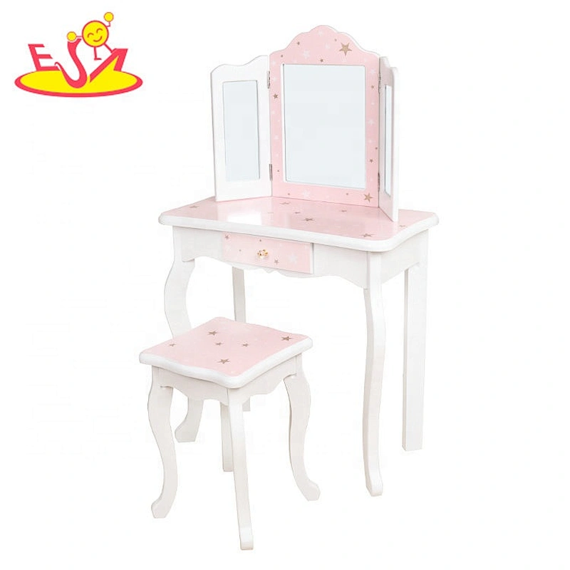 Most popular nordic style wooden dressing table in pink W08H094