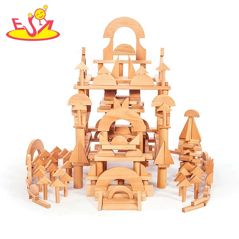 2020 New arrival 398PCS children wooden large outdoor blocks for garden W01D051