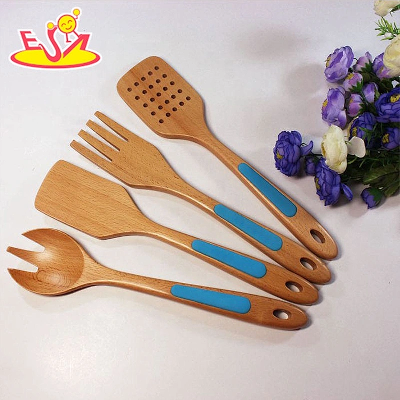 Most popular blue wooden spatula set for kids W02B011