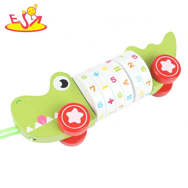 2020 New hottest preschool wooden pull animal toy for toddlers W05B192