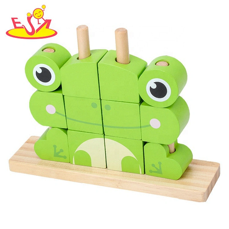 2020 New arrival educational wooden animal shape blocks for kids W13D268