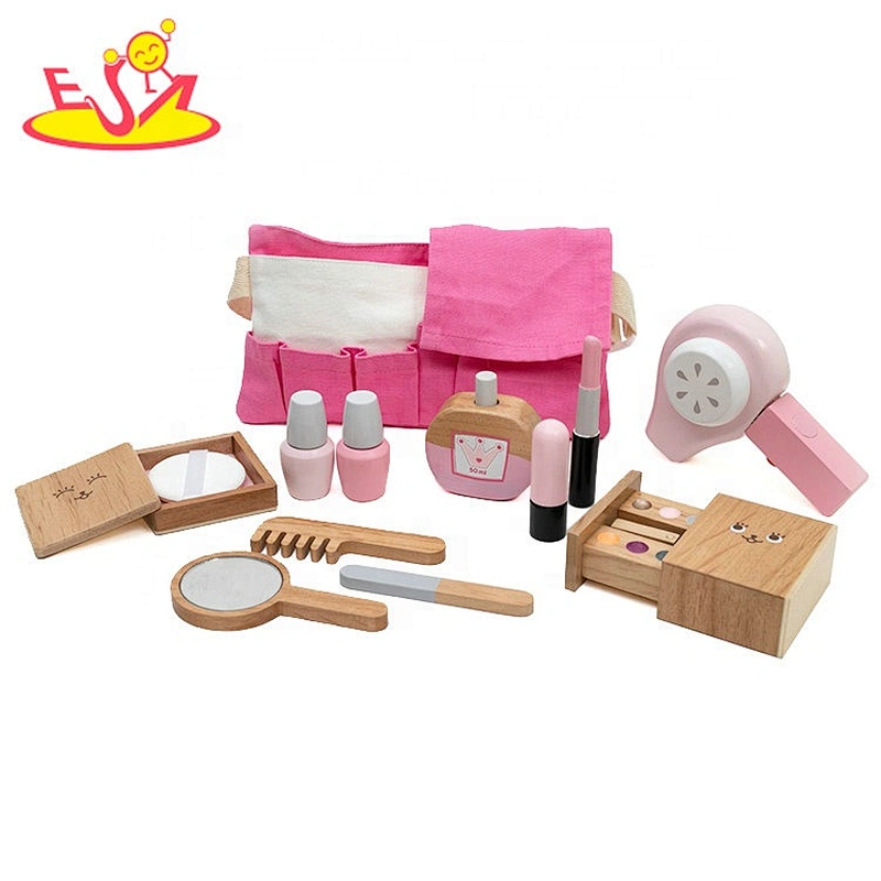2020 New released pink wooden pretend makeup set for girls W10D272