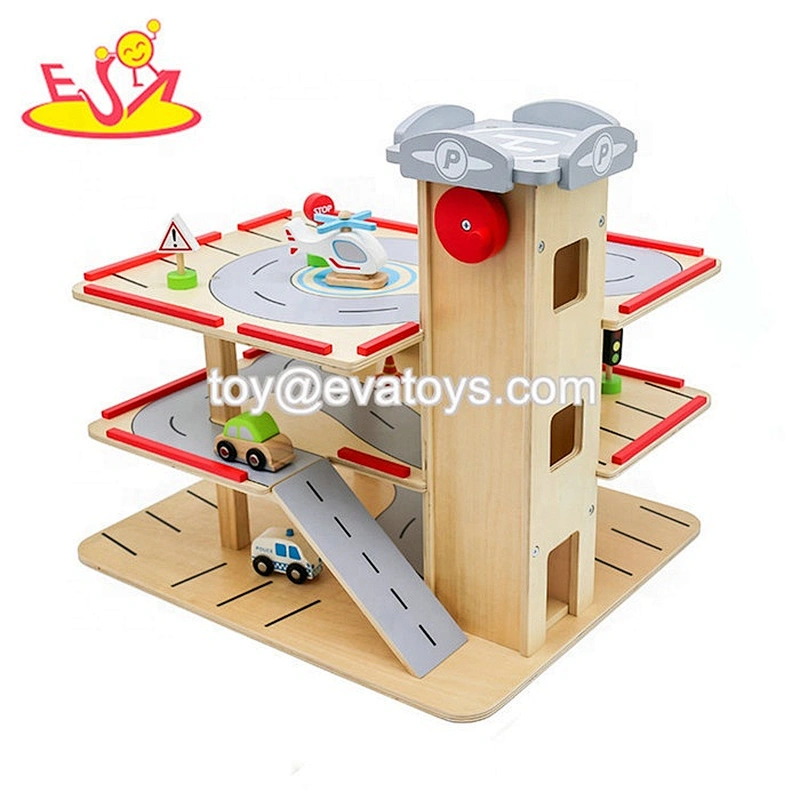 2020 New arrival educational wooden car parking toy for kids W04B083