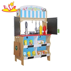 2020 New hottest 2 in 1 wooden ice cream shop toy set for pretend W10C537