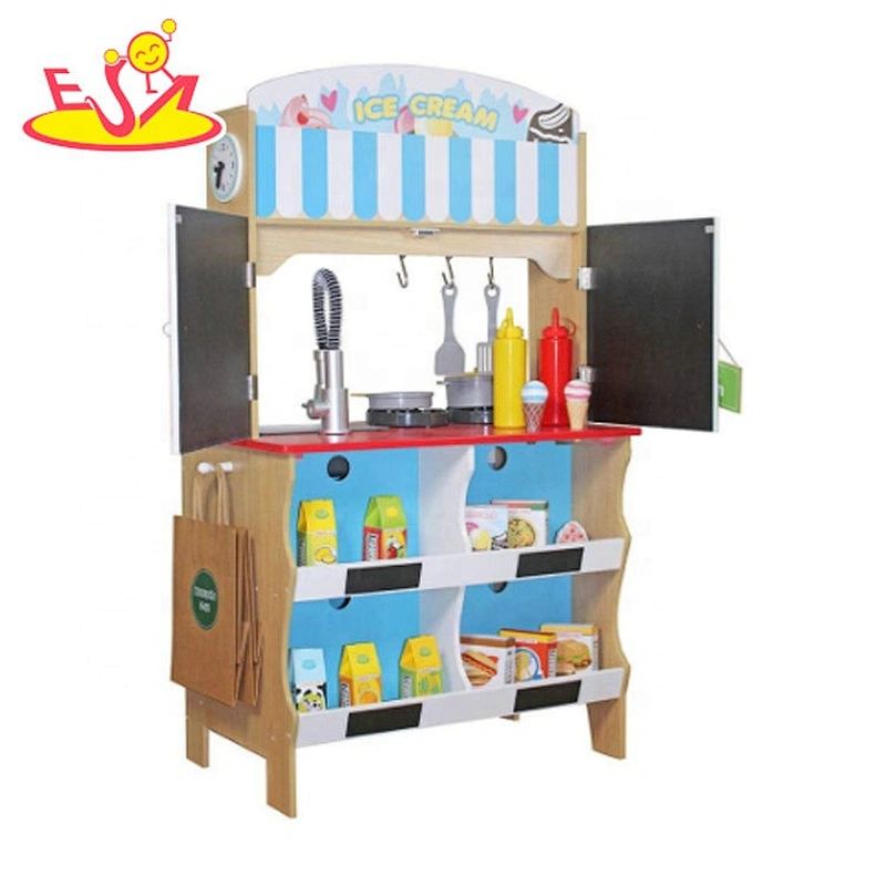 2020 New hottest 2 in 1 wooden ice cream shop toy set for pretend W10C537