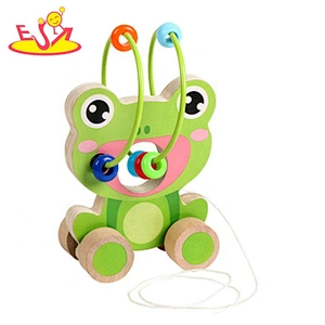 2020 New arrival lion shape wooden wire bead toy for baby W11B242