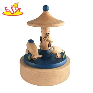 New design castle shape wooden musical toys for babies W07B100