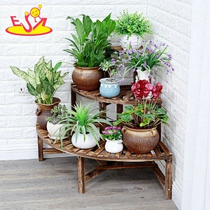 High quality 3 tiers wooden ladder plant stand in brown W08H105