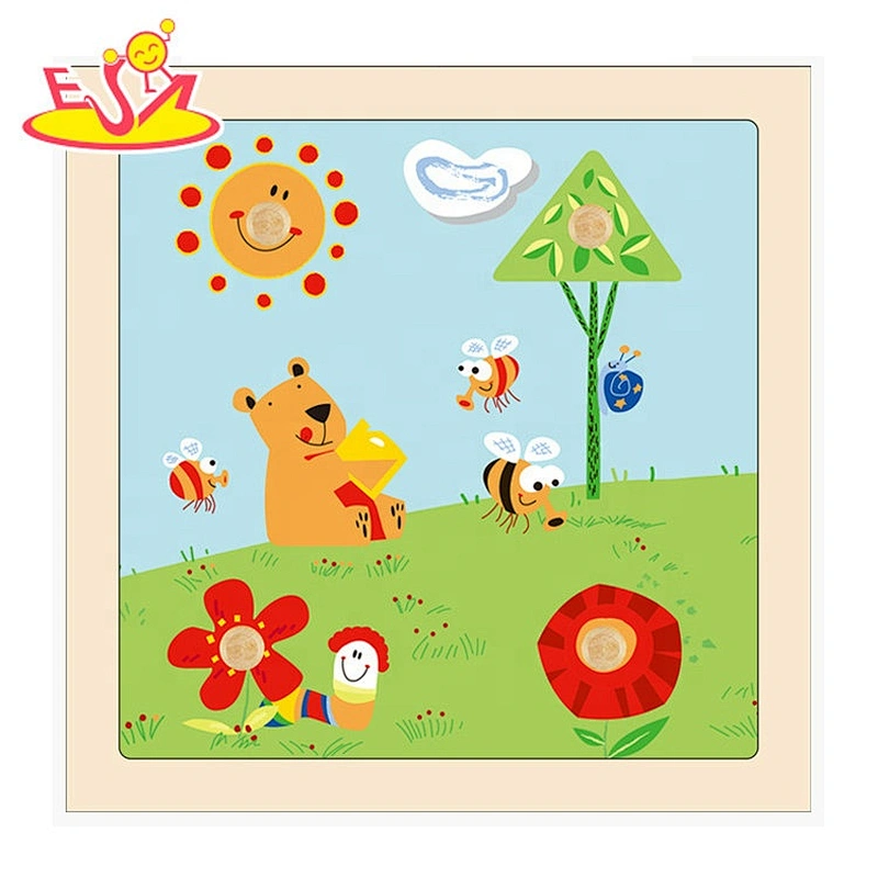 2020 Customize educational wooden jigsaw puzzles toy for children W14M221