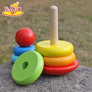 New design mini rainbow toy wooden ring toss game for kids W13D136