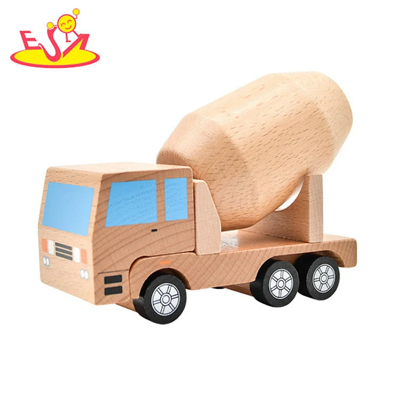 cute wooden vehicle handicrafts decoration road roller street car toy for kids W04A463