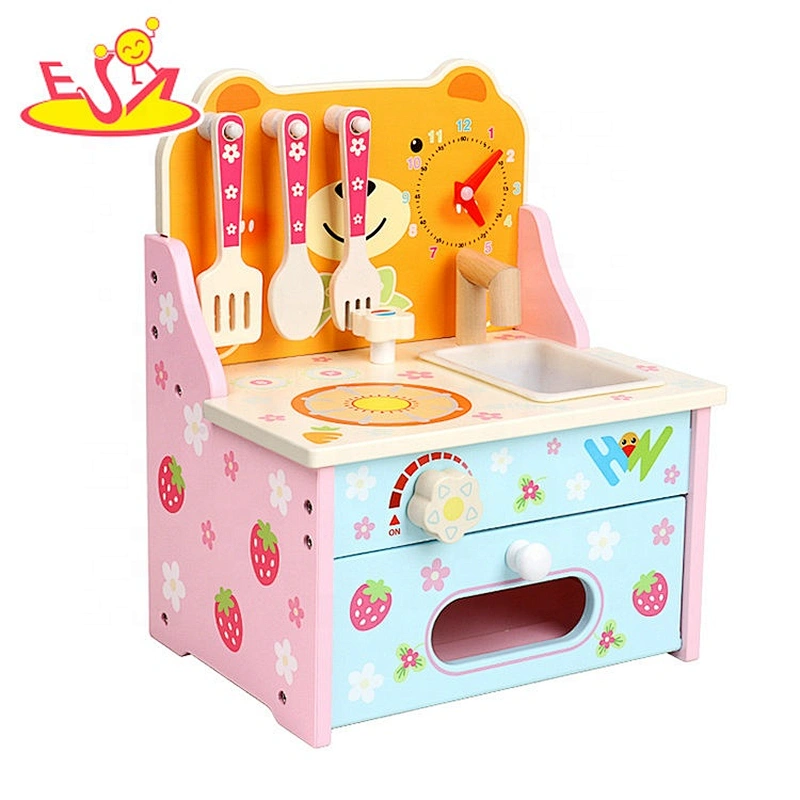 2020 wholesale cheap small wooden toy kitchen set for kids W10C523