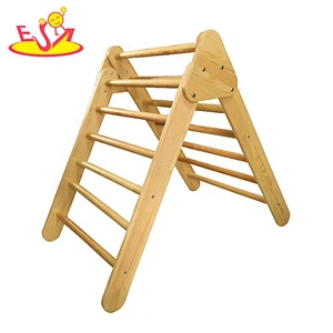 2020 New sale indoor plyground wooden climbing frame with slide W01F003