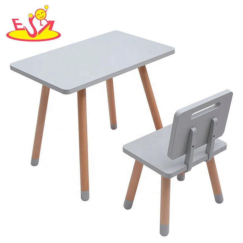 High quality pink wooden kids round table and chairs for sale W08G273