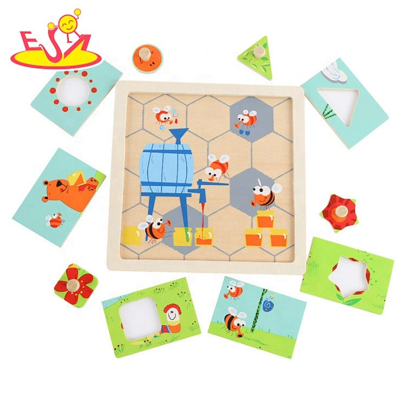 2020 Customize educational wooden human body puzzle for kids W12E055