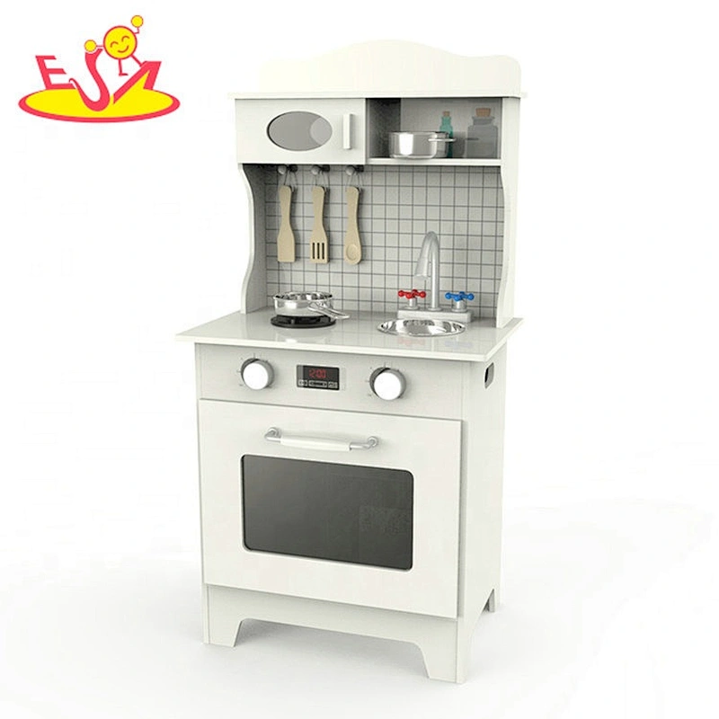 2020 New Original Design white wooden play kitchen set for children W10C544