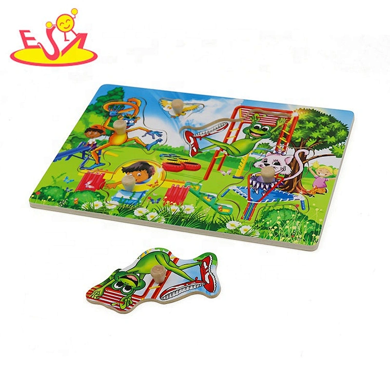 2020 Top sale educational spring wooden puzzles for toddlers W14M191