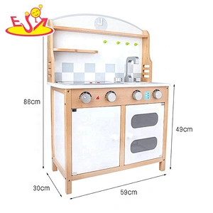 2020 most popular white wooden pretend play kitchen for toddlers W10C503