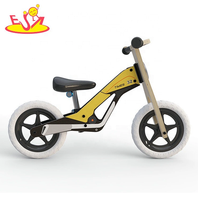 2020 high quality yellow wooden toddler push bike with low orders W16C295