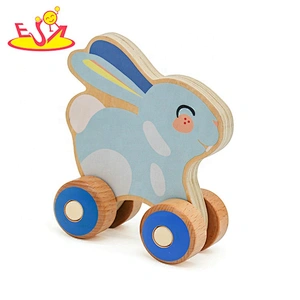 New arrival funny animal wooden mini car toys for kids W04A411