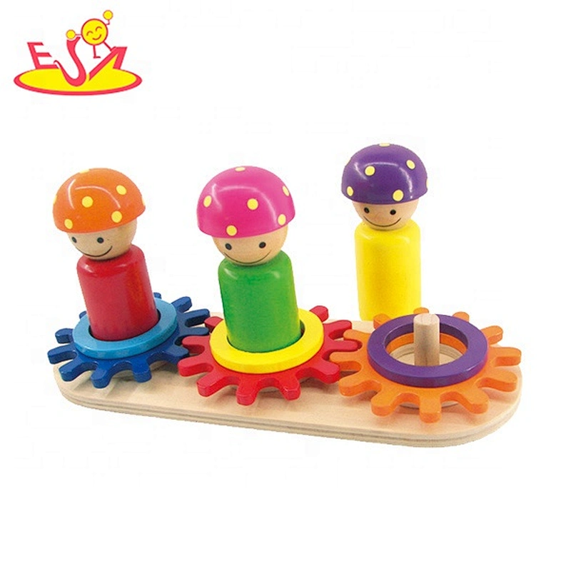 Most popular educational wooden gear puzzle toy for toddlers W13E043