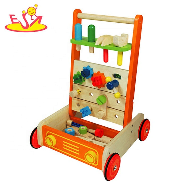2020 most popular pink wooden grocery trolley for kids W16E150B