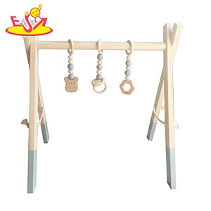 New arrival wooden newborn baby activity gym with teething toys W08K178