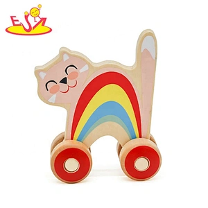 New arrival funny animal wooden mini car toys for kids W04A411