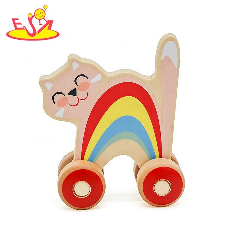 New arrival funny animal wooden mini car toys for kids W04A411