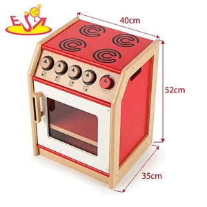 2020 New arrival white kids wooden kitchen set with wall clock W10C535