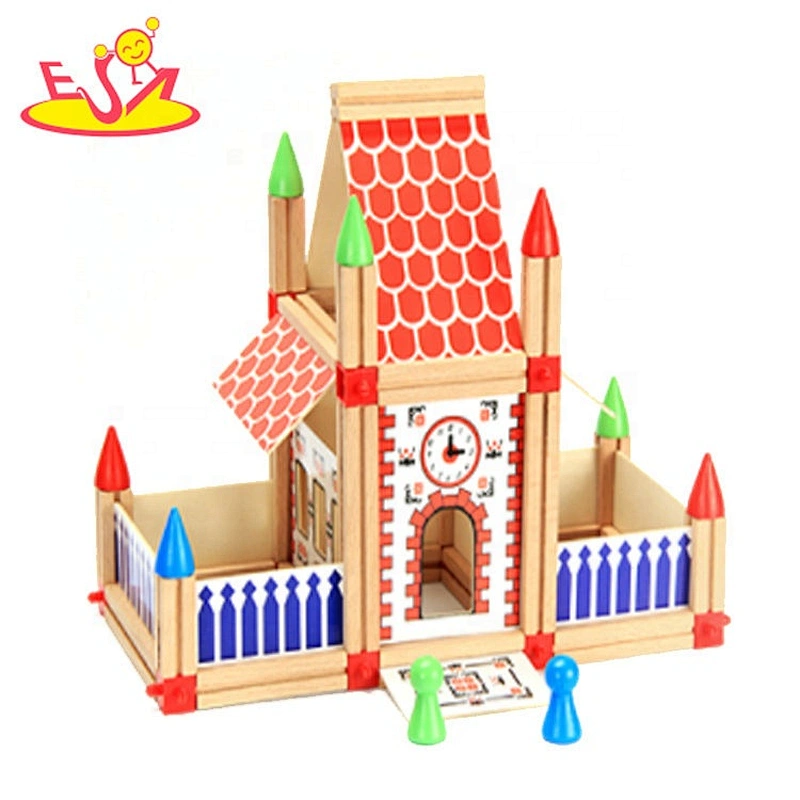 2020 New arrival 148PCS preschool kids wooden building blocks for kids W13A208