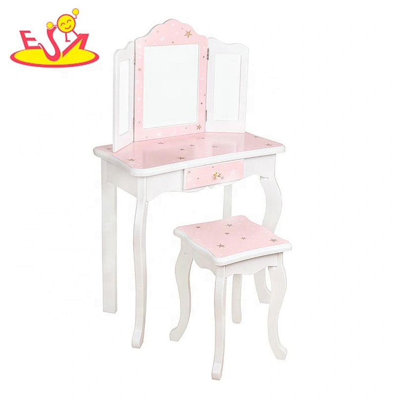 Most popular nordic style wooden dressing table in pink W08H094