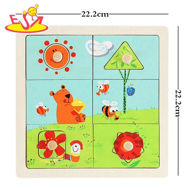 2020 Customize educational wooden jigsaw puzzles toy for children W14M221