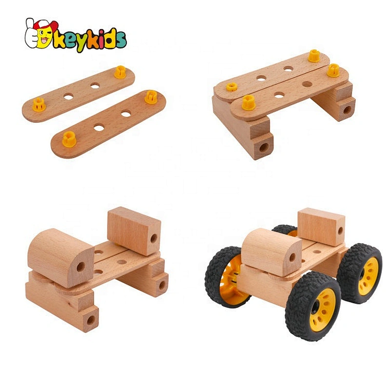 2020 New arrived educational wooden diy toy car for kids W03B104
