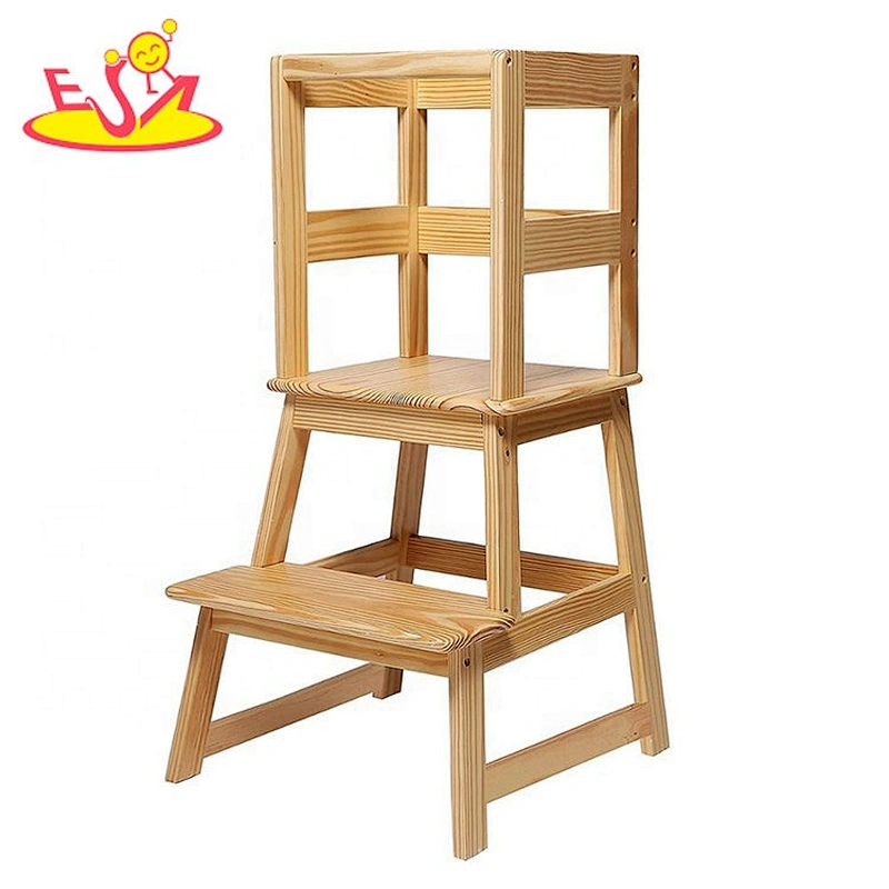 Customize white wooden two step stool for kids W08G280
