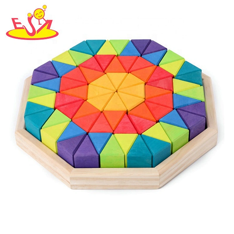 2020 New arrival 72PCS preschool wooden toy blocks for kids W13A209