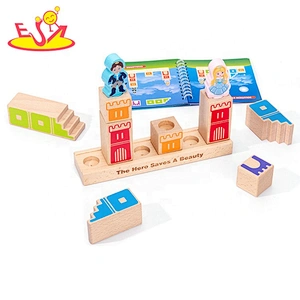 2020 most popular 10PCS educational wooden baby building blocks for wholesale W13A202