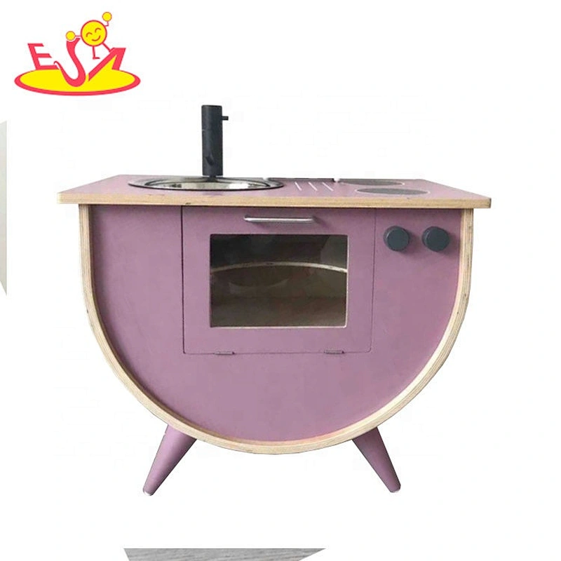 2020 most popular pink wooden play kitchen set for kids W10C506B