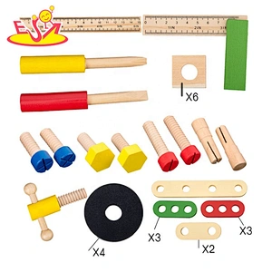 New design frog pattern kids wooden tool box set for pretend play W03D127