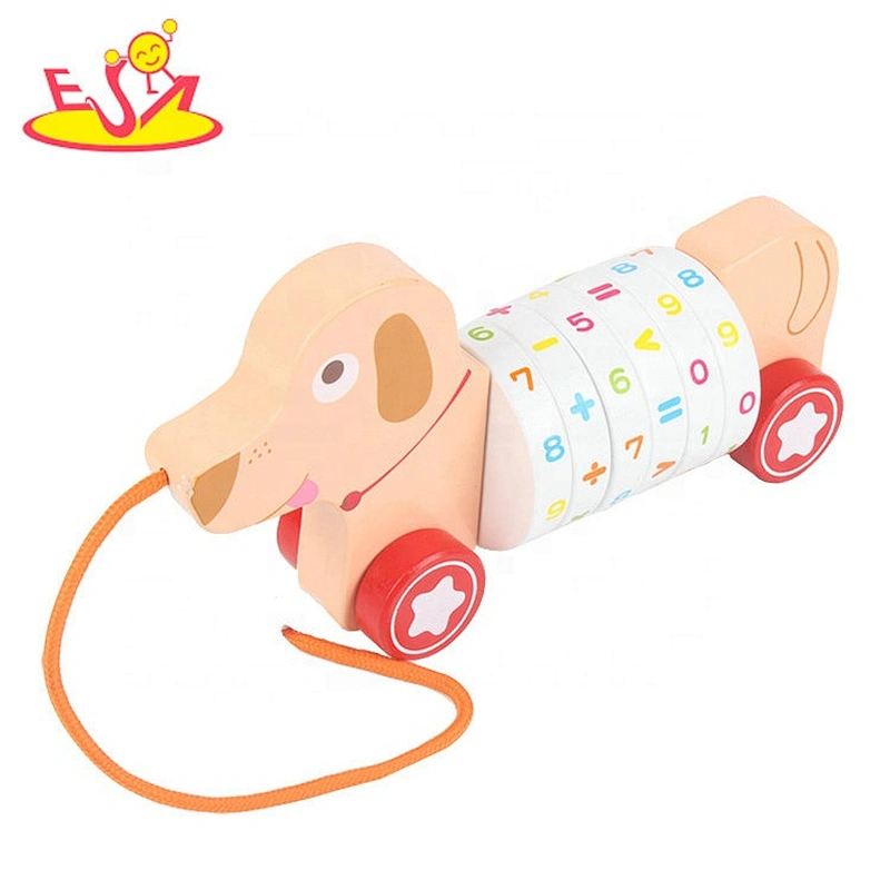 2020 New design baby wooden pull along car for preschool W05B191