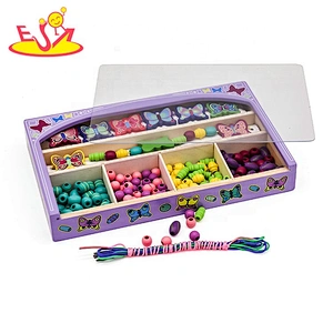 Wholesale colorful diy wooden lacing toys for toddlers W11E098