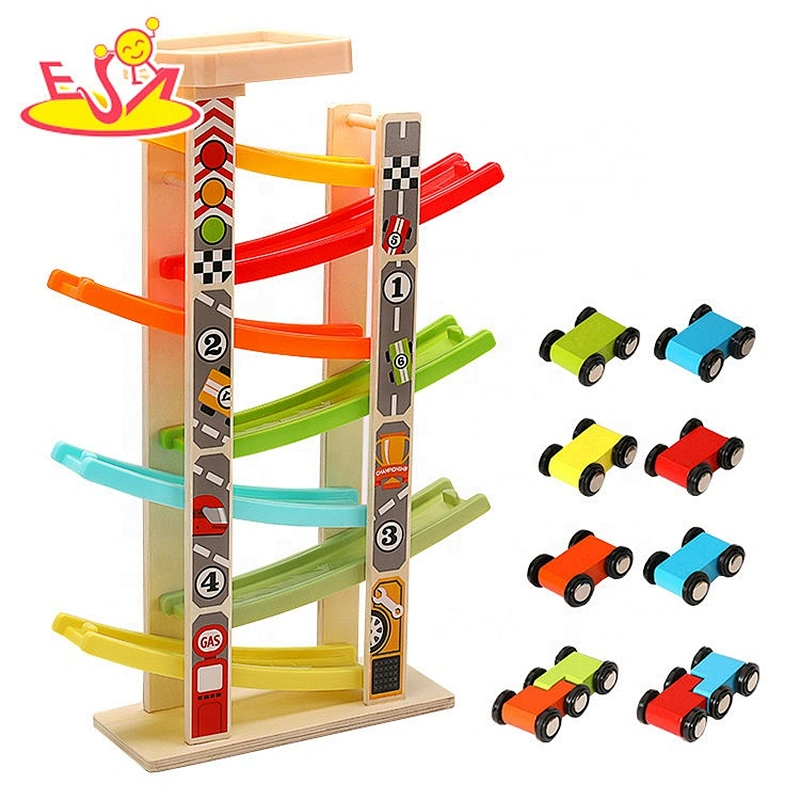 Top sale funny wooden race track toy for toddlers W04E095