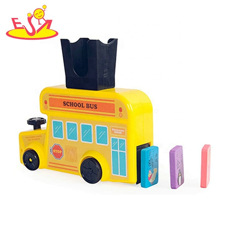 2020 wholesale preschool wooden domino laying train for kids W15A081B
